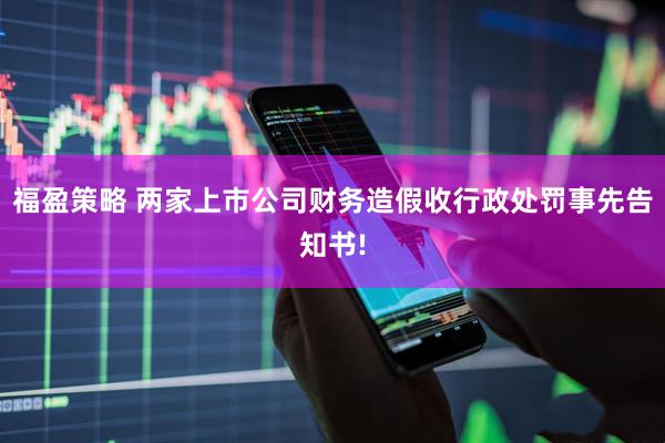 福盈策略 两家上市公司财务造假收行政处罚事先告知书!